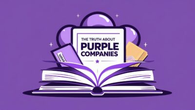 パープル企業の真実、と書かれた本を開き解析している