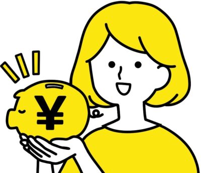 アッパーマス層の特徴である、堅実な貯蓄をブタの貯金箱でしている女性