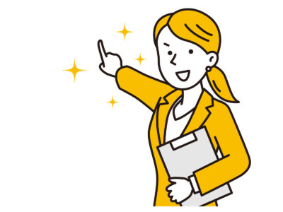 アッパーマス層の特徴で大切な、未来を指さすスーツの女性